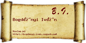 Bogdányi Iván névjegykártya