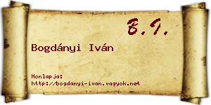 Bogdányi Iván névjegykártya