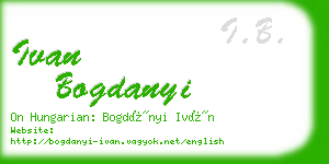 ivan bogdanyi business card